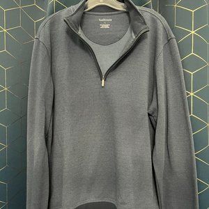 Van Heusen Navy Quarter (1/4) Zip Pullover (Size Large)